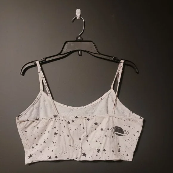 ROMWE SPACE THEME BLACK AND CREME CROP TOP - Picture 2 of 3